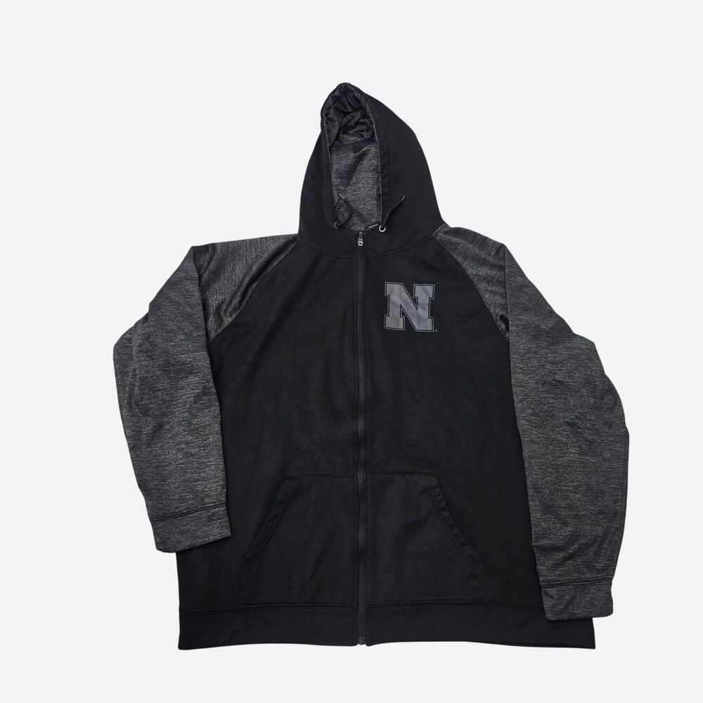 Colosseum Nebraska Huskers Men's 3XL black & gray zip-up hoodie ie